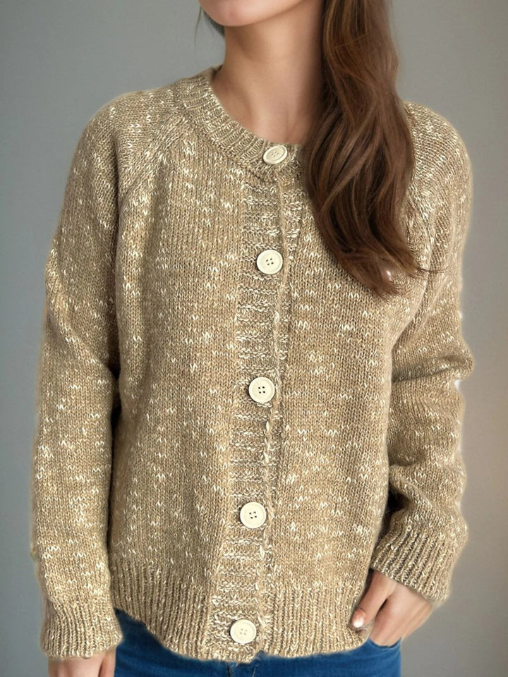 Jules Jij Chaleco Mujer – Punto Jaspeado, Mangas Raglán, Corte Corto, Estilo Casual