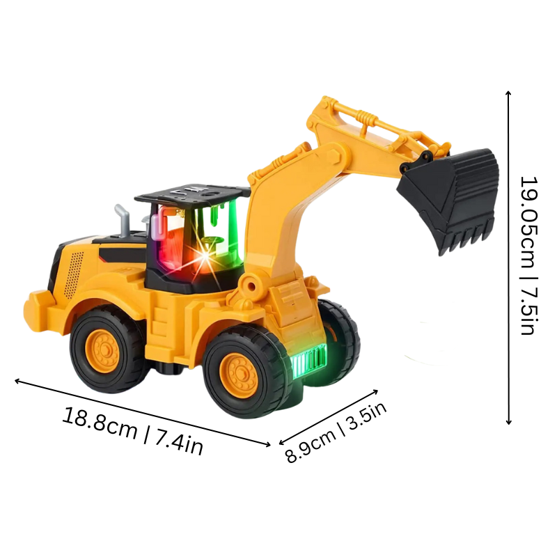 Escavadora Interativa para Crianças | Brinquedo Caminhão com Luzes & Sons Realistas