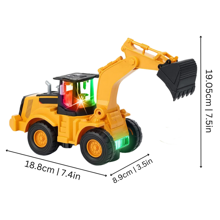 Escavadora Interativa para Crianças | Brinquedo Caminhão com Luzes & Sons Realistas