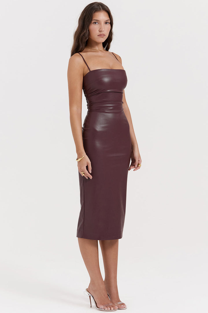 Lilian Robe en Cuir Luxe, Élégante et Intemporelle | Idéale pour les Occasions Spéciales