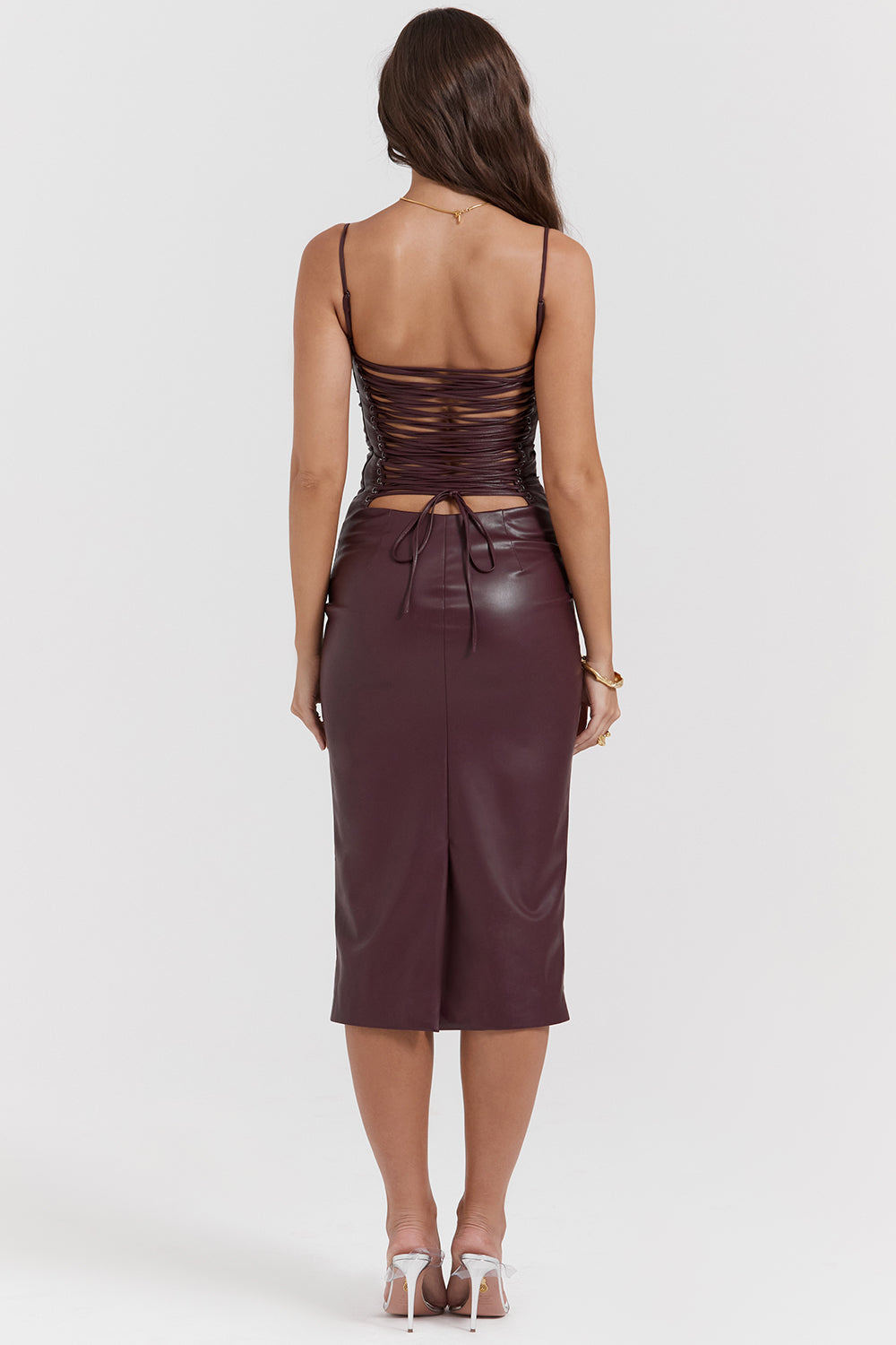 Lilian Robe en Cuir Luxe, Élégante et Intemporelle | Idéale pour les Occasions Spéciales