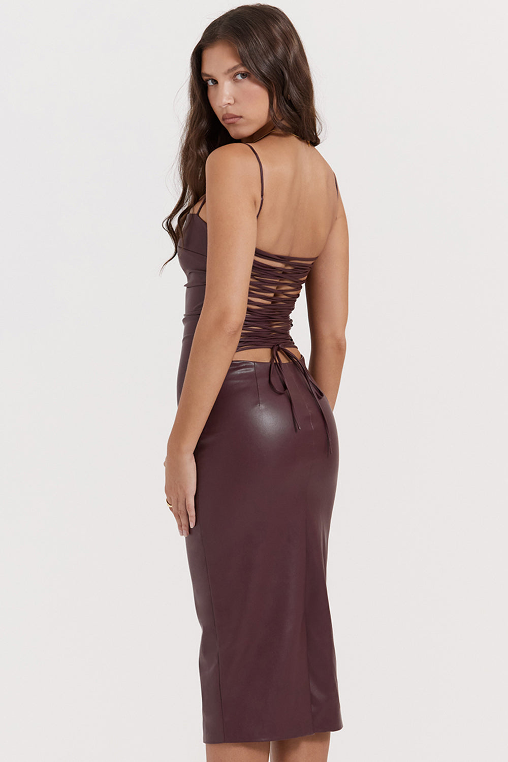 Lilian Robe en Cuir Luxe, Élégante et Intemporelle | Idéale pour les Occasions Spéciales