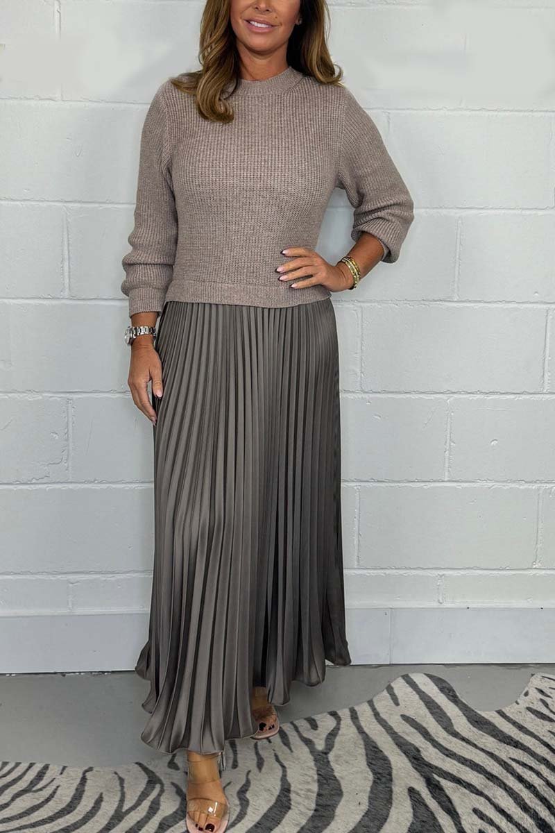 Emilia Long Sweater and Pleated Skirt | Effortless Elegance and Comfort
