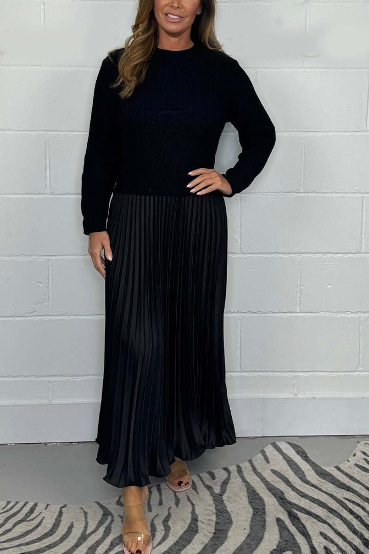 Emilia Long Sweater and Pleated Skirt | Effortless Elegance and Comfort