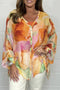 Blusa de mujer en muselina estampada colorida casual