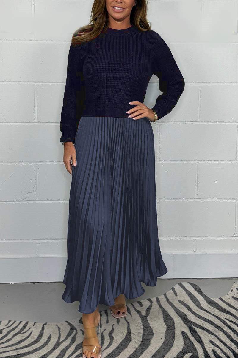 Emilia Long Sweater and Pleated Skirt | Effortless Elegance and Comfort