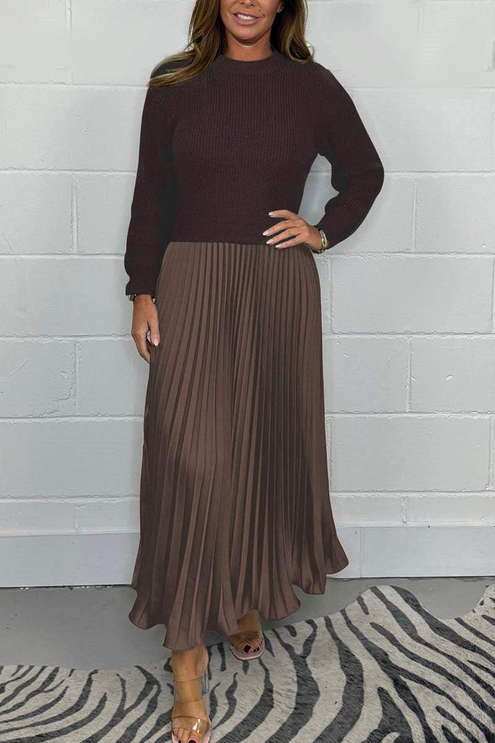 Emilia Long Sweater and Pleated Skirt | Effortless Elegance and Comfort