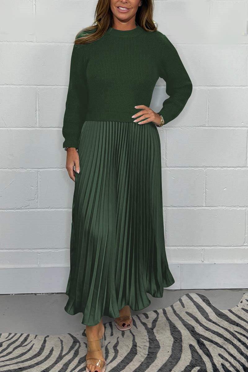 Emilia Long Sweater and Pleated Skirt | Effortless Elegance and Comfort