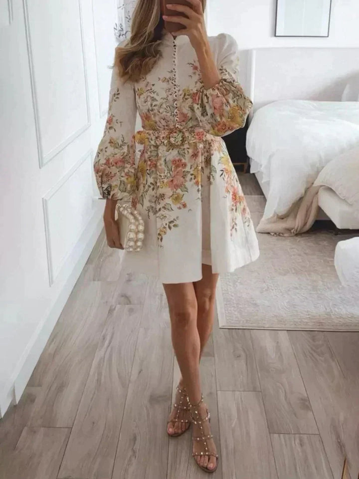 Louelle | Abito corto stampato con abbottonatura - Elegante e senza tempo