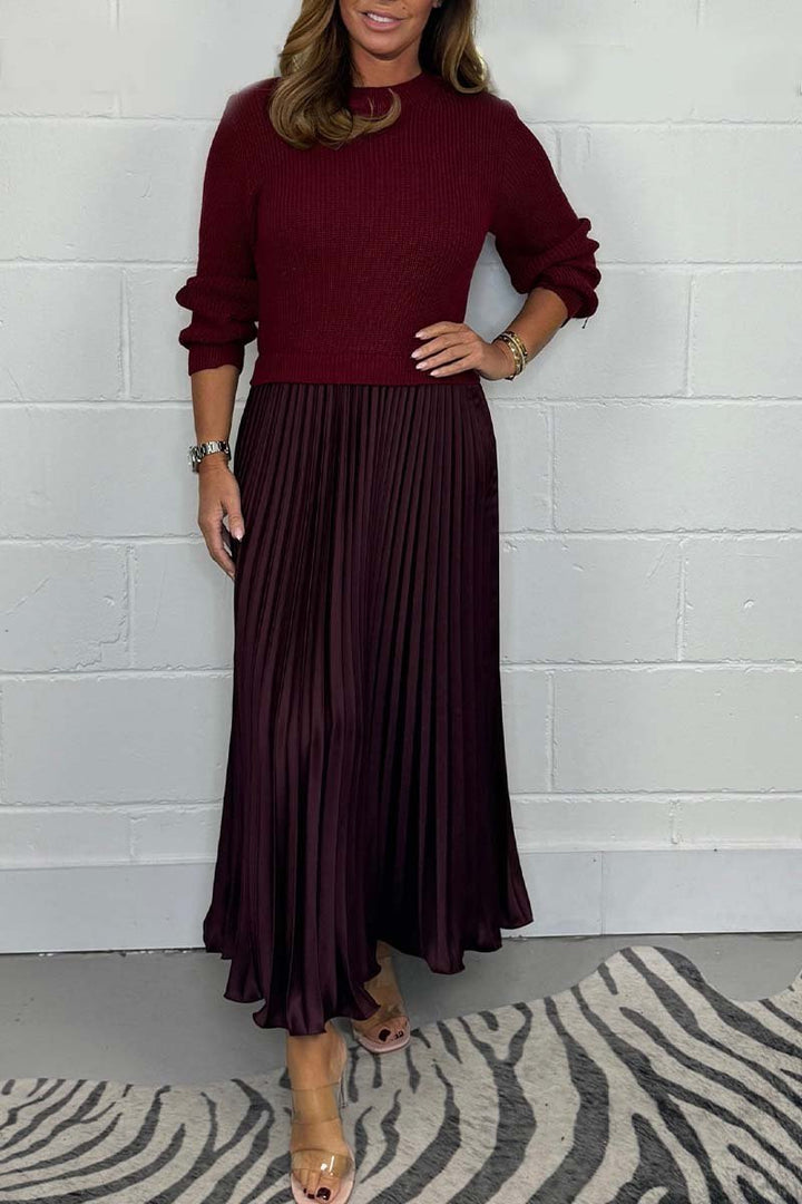 Emilia Long Sweater and Pleated Skirt | Effortless Elegance and Comfort