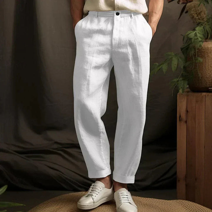 Pantalones casuales de lino para hombre | Estilo veraniego y comodidad ligera 