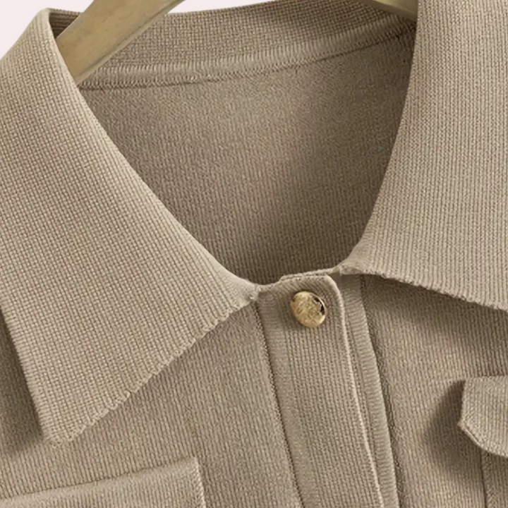 Conjunto Celeste de dos piezas para mujer | Estilo elegante y abotonado 