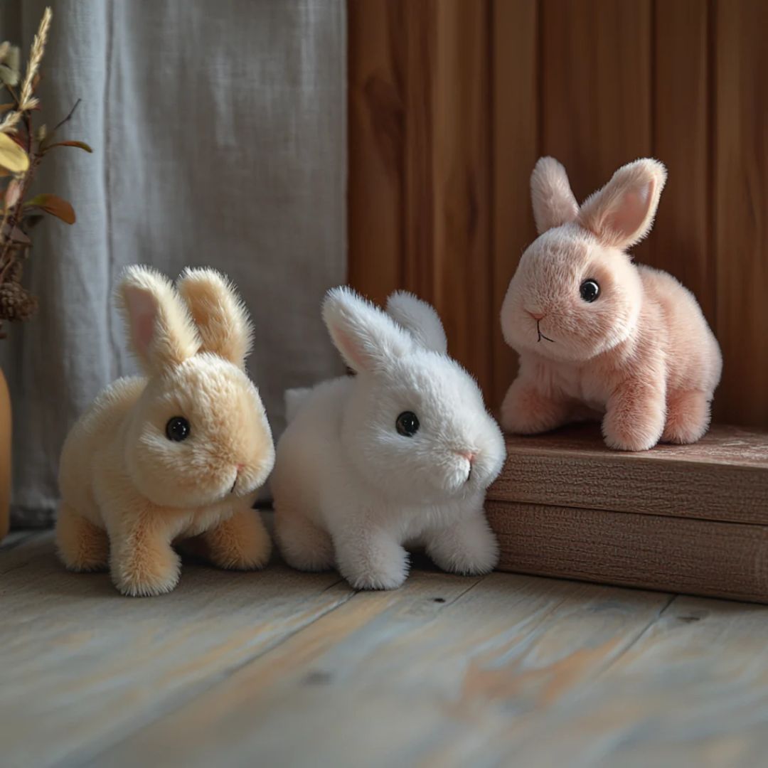 Lapin en peluche réaliste pour enfants | Jouet interactif avec mouvements et fourrure douce