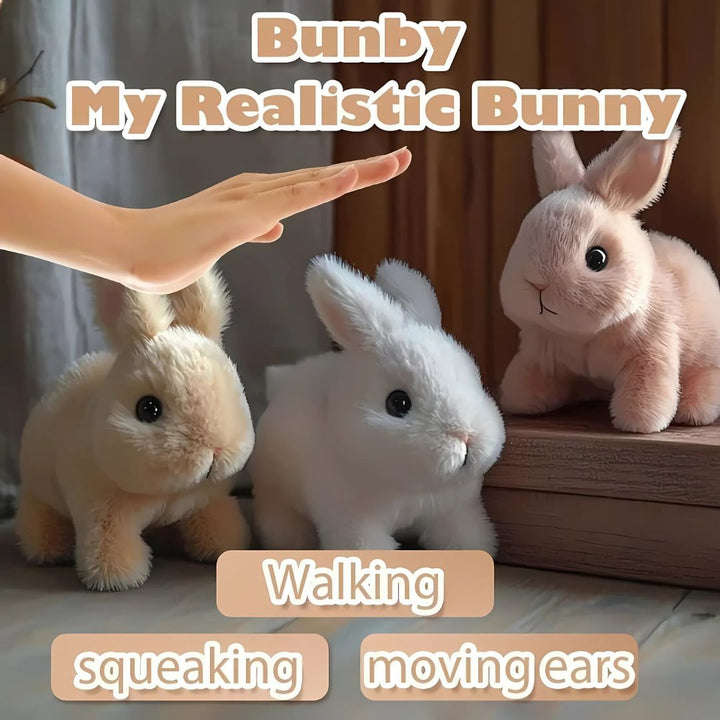 Lapin en peluche réaliste pour enfants | Jouet interactif avec mouvements et fourrure douce