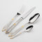 GlowCut Set de Couverts 24 ou 48 Pièces | Acier Inox 18/10 Doré avec Gravure Élégante