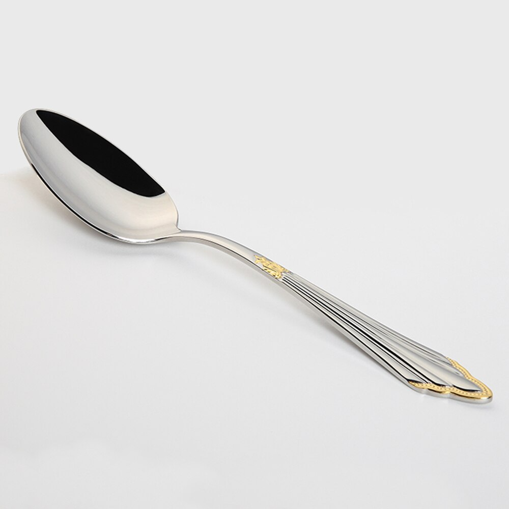 GlowCut Set de Couverts 24 ou 48 Pièces | Acier Inox 18/10 Doré avec Gravure Élégante