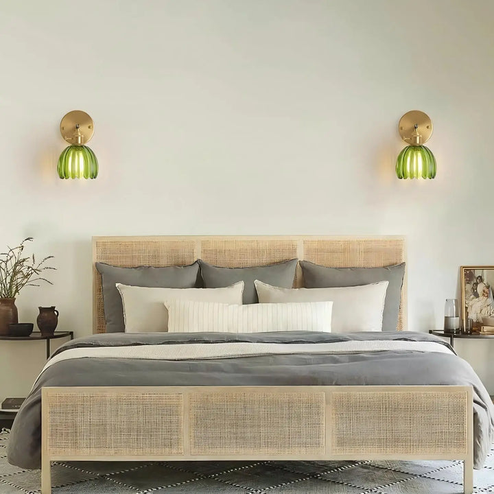 Lampe murale rétro avec bouton tulipe en verre pour l'intérieur