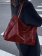 Maxia | Grande mala tiracolo em pele para mulher | Mala de mão | Sacola Bordeaux Vermelho