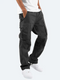Pantalón cargo para hombre con bolsillos laterales, corte relajado