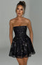 Nayla Robe noire à paillettes sans bretelles | Look de fête élégant pour les occasions spéciales