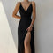 Vestido chique com fenda Mara para mulher – Vestido de noite elegante