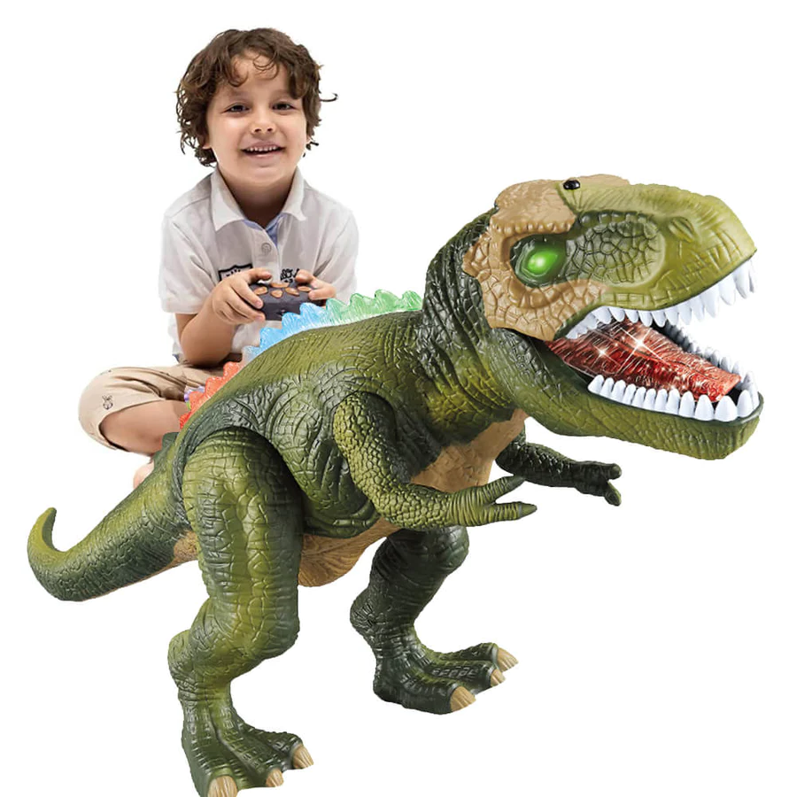 Jouet dinosaure télécommandé avec sons, lumières LED et marche réaliste