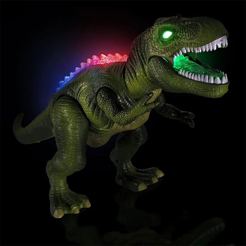 Jouet dinosaure télécommandé avec sons, lumières LED et marche réaliste