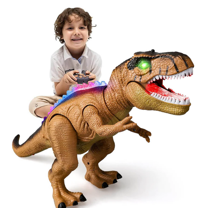 Jouet dinosaure télécommandé avec sons, lumières LED et marche réaliste