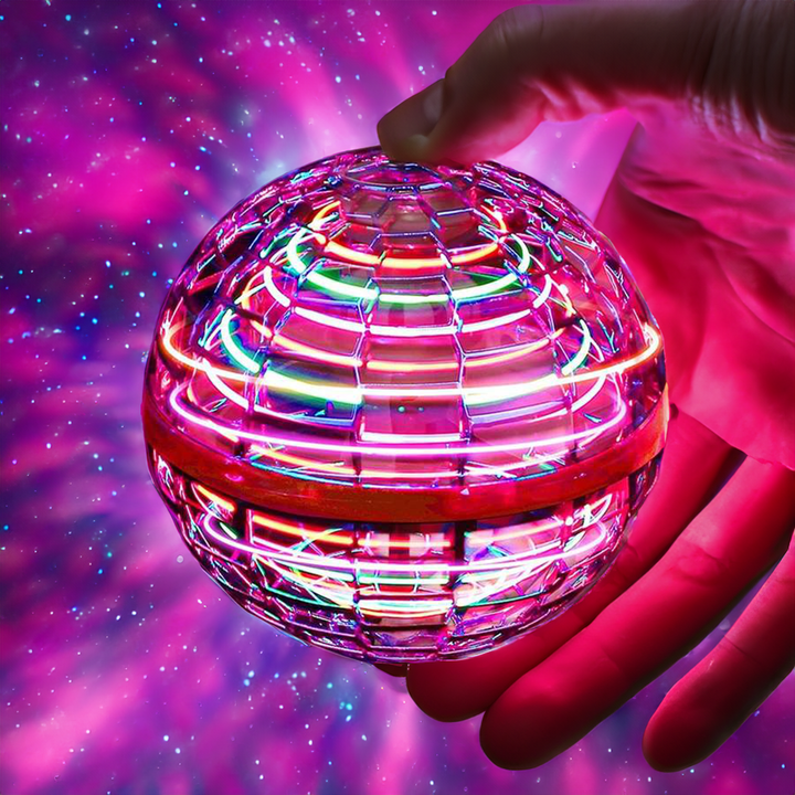 Bola voadora com luzes LED | Brinquedo interativo recarregável para crianças