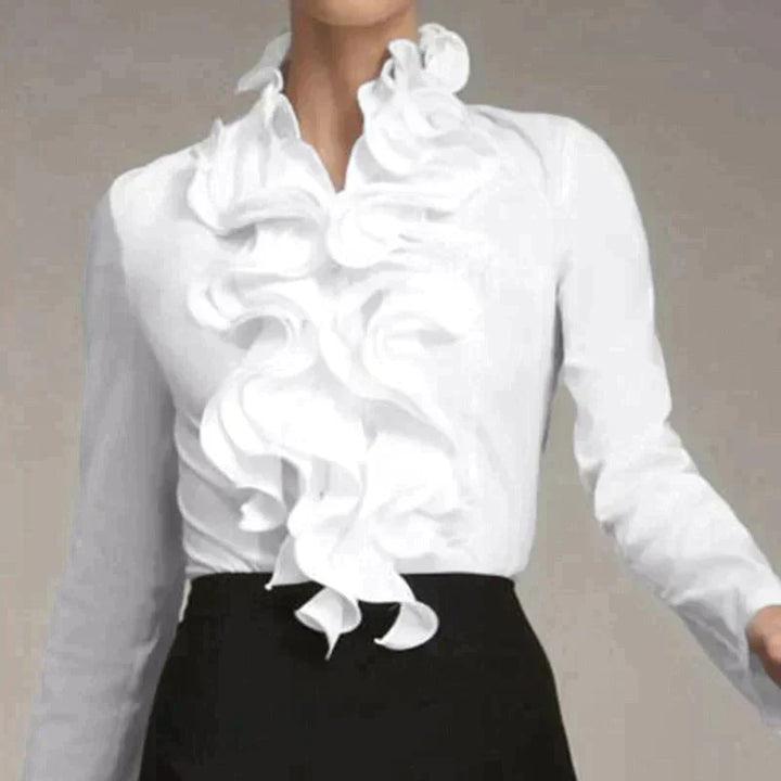 Elegante camicetta con volant e bottoni da donna Celeste | Chic e comoda