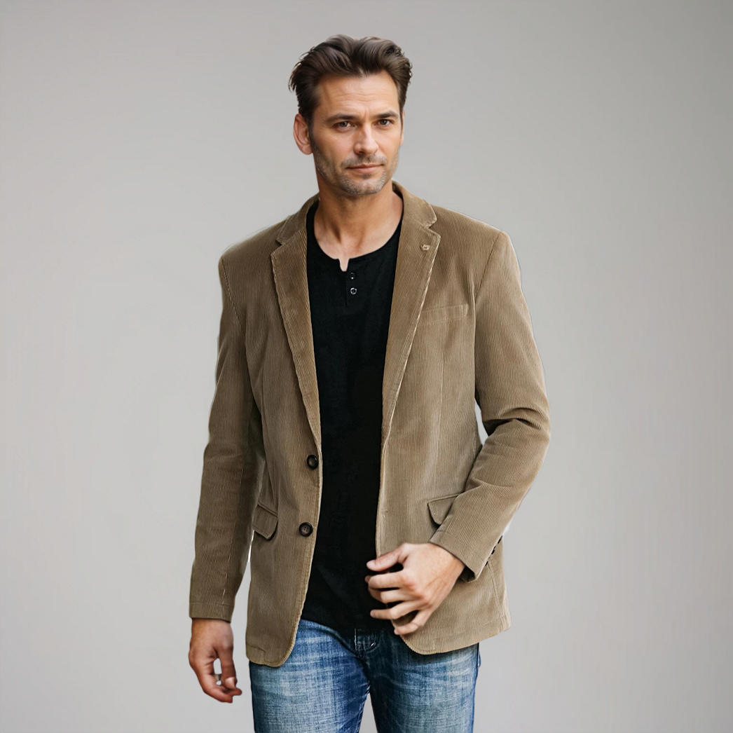 Blazer en velours côtelé | Classique et polyvalent | Design à deux boutons
