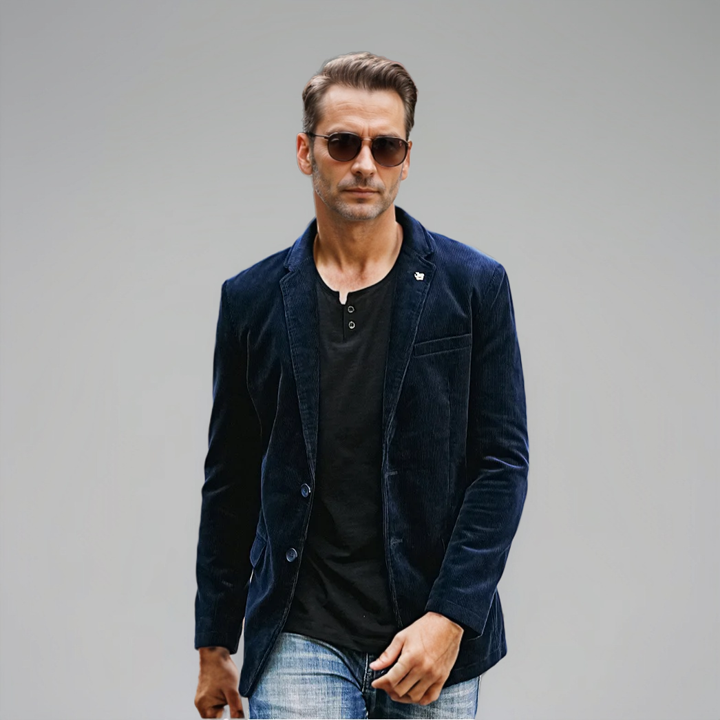 Blazer en velours côtelé | Classique et polyvalent | Design à deux boutons