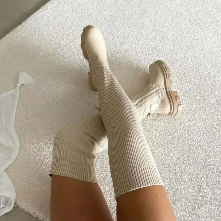 Abby | Stivali alti fino al ginocchio da donna con suola elasticizzata e comoda e design senza tempo