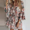 Barboteuse pour femmes - Style Boho - Manches longues évasées - Ourlet à volants - Coupe décontractée - Mélange respirant - Parfaite pour l'automne