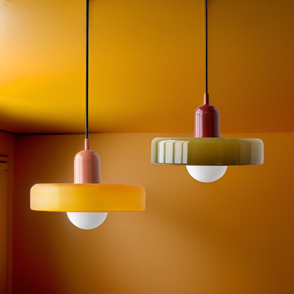 Lámpara colgante de vidrio coloreado | Diseño moderno y elegante