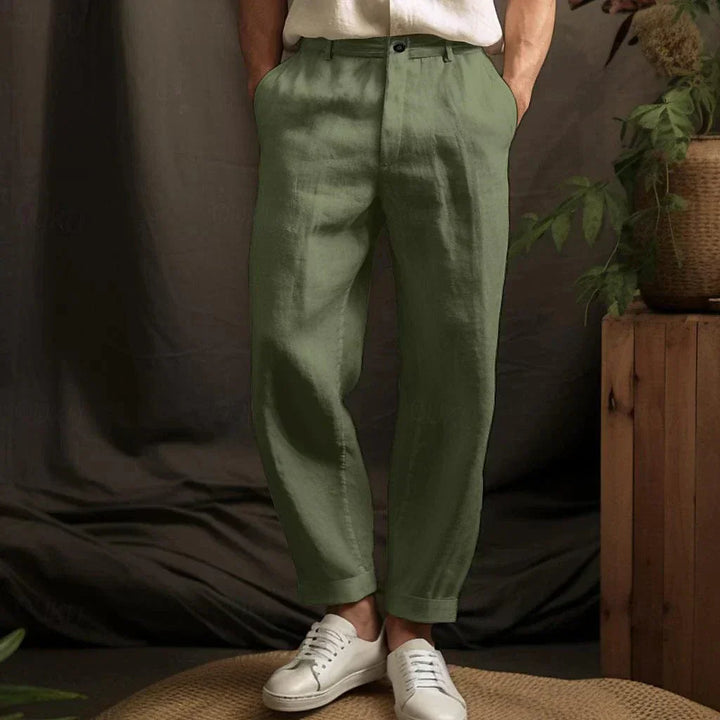 Pantalones casuales de lino para hombre | Estilo veraniego y comodidad ligera 