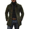 Manteau d'automne pour homme en velours côtelé, col mandarin et fermeture boutonnée - Édition automne