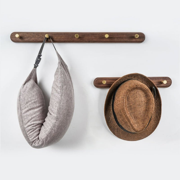 LignaHook Perchero de Pared en Madera y Latón | Diseño Minimalista y Elegante
