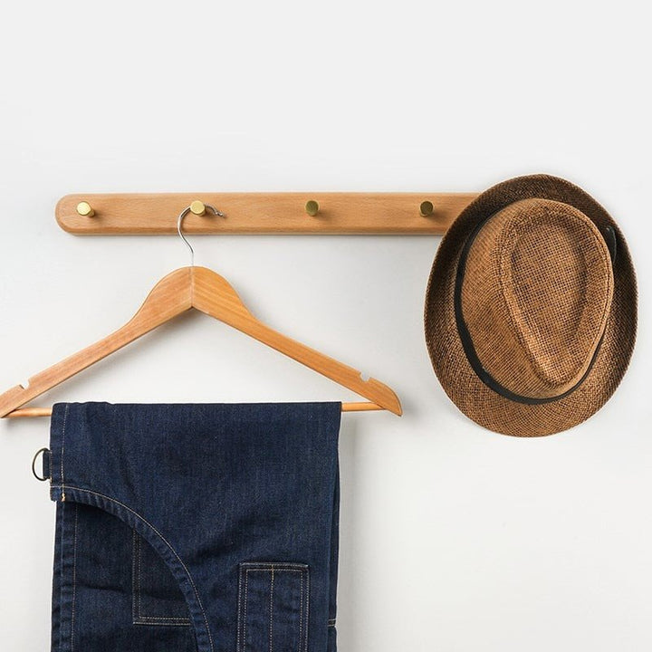LignaHook Perchero de Pared en Madera y Latón | Diseño Minimalista y Elegante