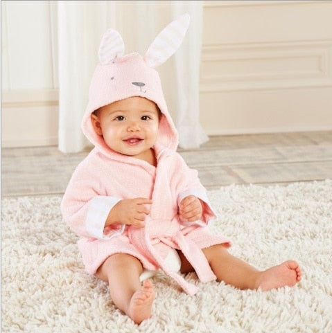 Robe de bebé em algodão macio com capuz animalístico