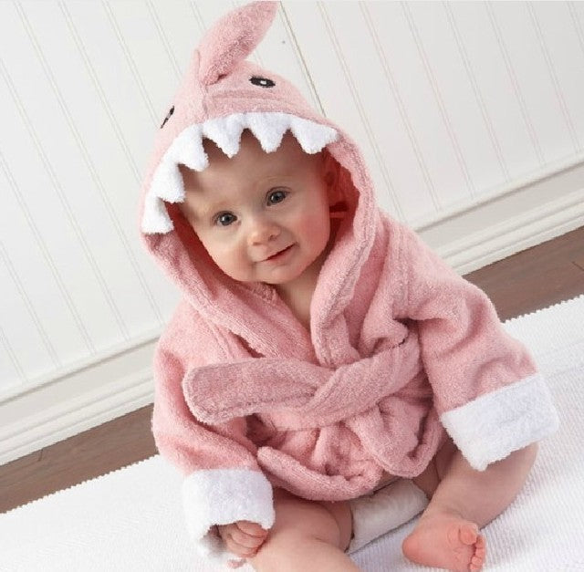Robe de bebé em algodão macio com capuz animalístico