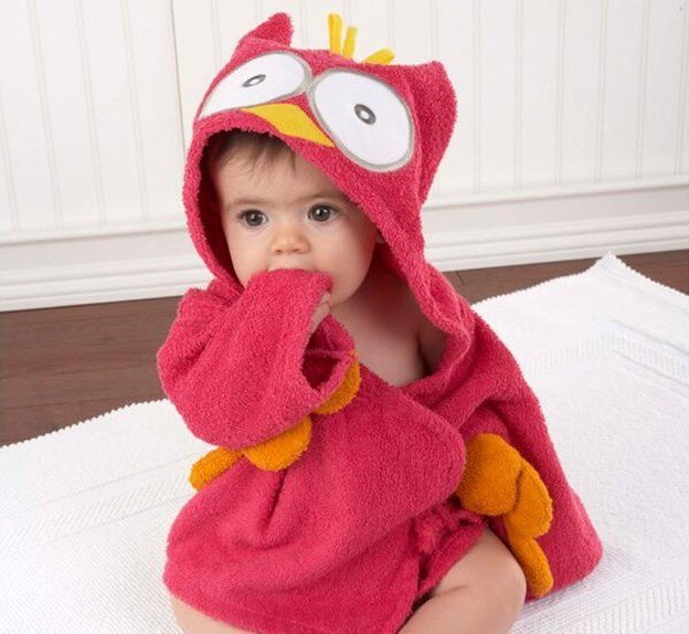 Robe de bebé em algodão macio com capuz animalístico