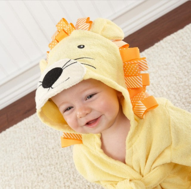 Robe de bebé em algodão macio com capuz animalístico