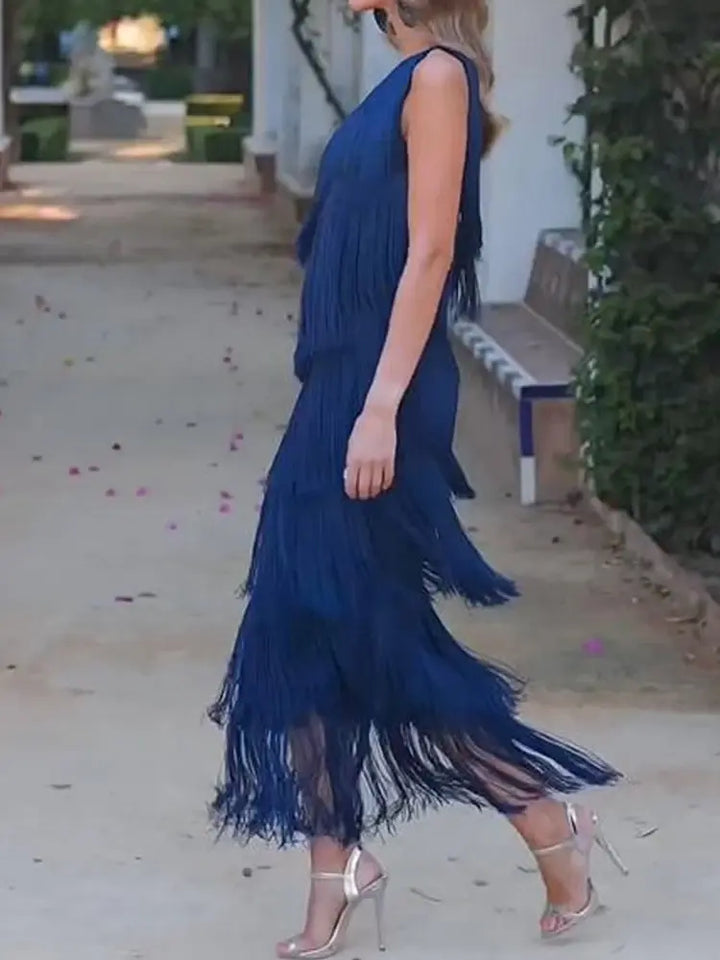 Robe Flecos Andaluz Femme | Design Asymétrique avec Mouvements Dynamiques
