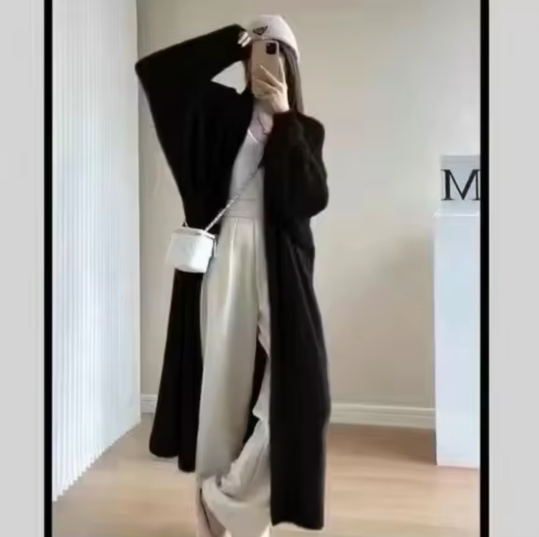 Cárdigan largo de cachemir Yassi | Elegante y cómodo para el invierno, prenda versátil para combinar con otras prendas.