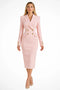 Vestido-blazer midi elegante com trespasse duplo para mulher