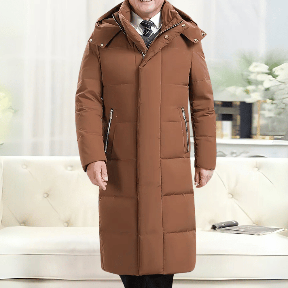 Yannis Manteau Long Rembourré avec Capuche pour Homme | Stylé & Chaud pour Temps Froid