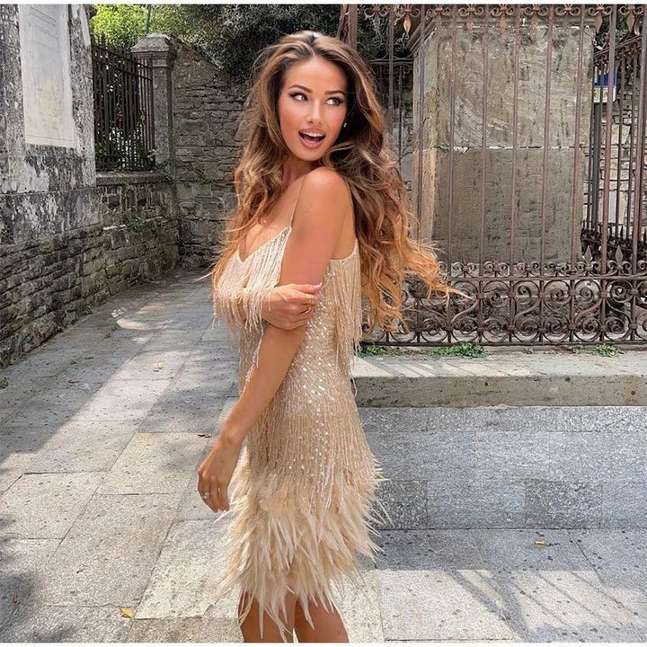 Élégance Brillante | Robe de Cocktail à Paillettes pour Femme