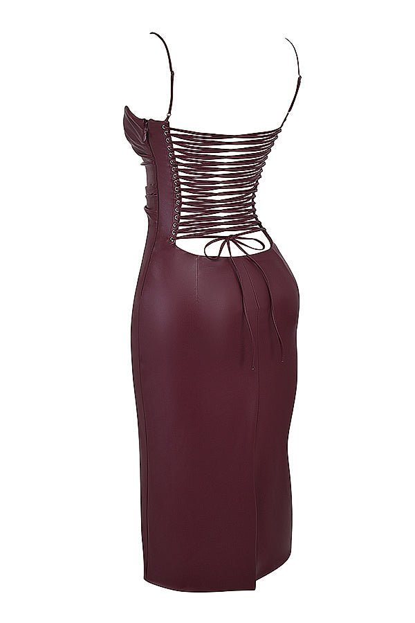 Lilian Robe en Cuir Luxe, Élégante et Intemporelle | Idéale pour les Occasions Spéciales