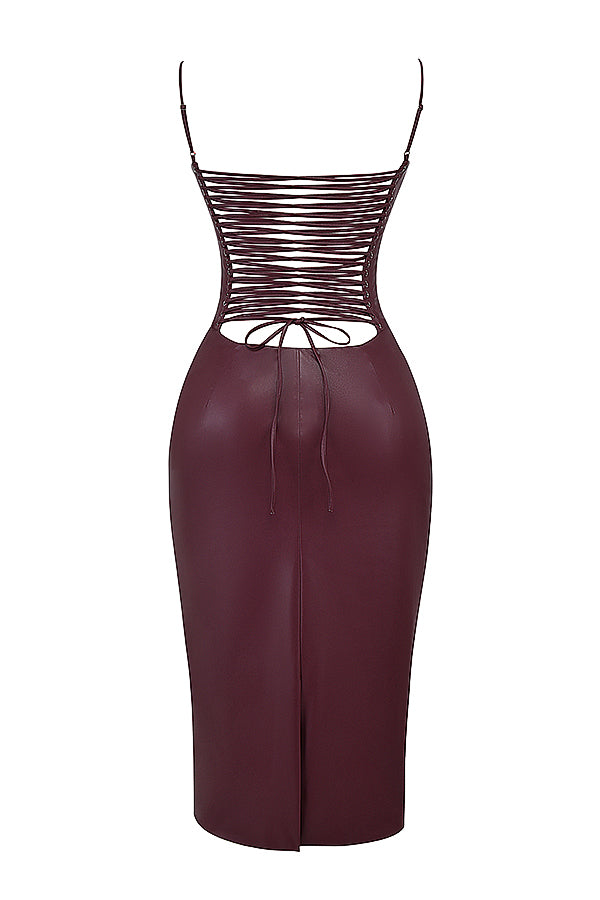 Lilian Robe en Cuir Luxe, Élégante et Intemporelle | Idéale pour les Occasions Spéciales